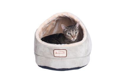 Image showing  Faux Suede Enclosed Cave Cat Bed for Indoor Pets, Sage Green