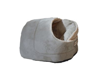 Image showing  Faux Suede Enclosed Cave Cat Bed for Indoor Pets, Sage Green