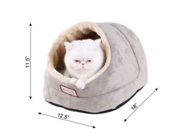 Image showing 6 th Armarkat Faux Suede Enclosed Cave Cat Bed for Indoor Pets, Sage Green