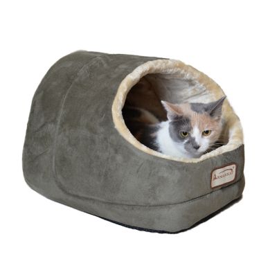 Image showing  Indoor Cave Cat Bed with Pad for Kitty, 18 in., Laurel Green
