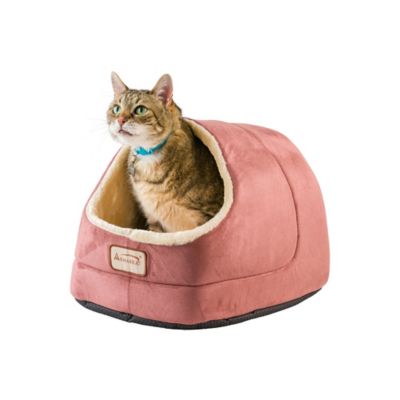 Armarkat Enclosed Medium Cat Bed With Pillow Cushion Pad Indian Red