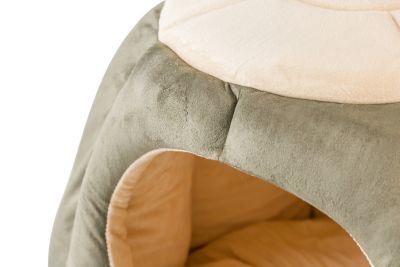 Image showing 5 th Armarkat Cave Shape Cat Bed with Anti-Slip Waterproof Base, Laurel Green/Beige
