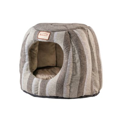 Image showing  Cave Shape Cat Bed with Anti-Slip Waterproof Base, Gray/Silver