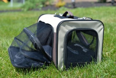 Image showing  Airline Approved Pet Carrier with Fleece Pad for Cats, Puppies and Small Dogs, 4 Sides Expandable, Cat Carrier