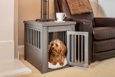 New Age Pet InnPlace 1-Door ECOFLEX Crate & End Table Made with ECOFLEX, Gray