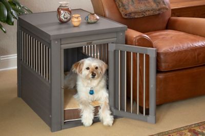 New Age Pet InnPlace End Table 1-Door ECOFLEX Pet Crate, Gray