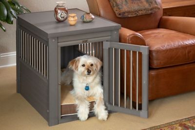 New Age Pet InnPlace 1-Door ECOFLEX Crate & End Table Made with ECOFLEX, Gray