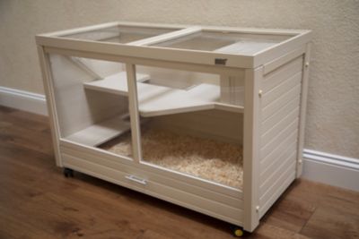 indoor rabbit hutch with pull out tray