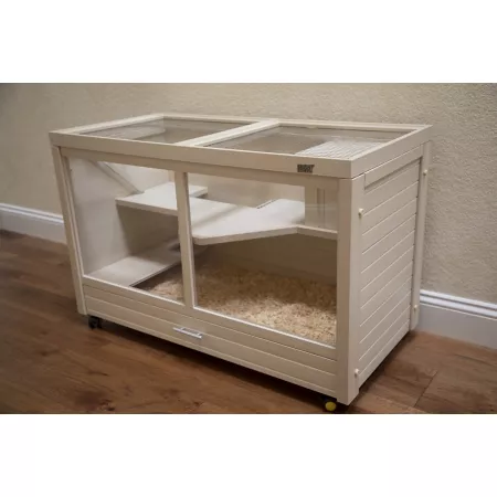 New Age Pet ECOFLEX Park Avenue 2-Tier Indoor Rabbit Hutch 24-in x 39-in x 20-in Small Pet Habitats