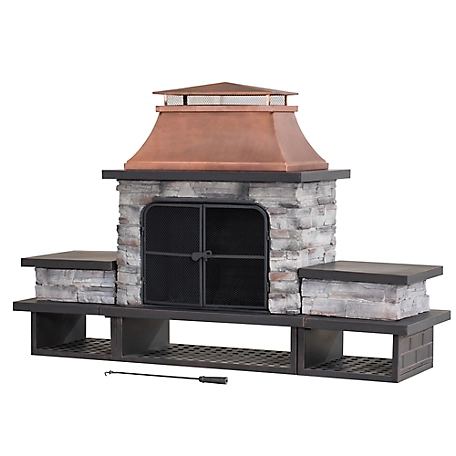 Sunjoy Bel Aire Wood-Burning Fireplace, Copper