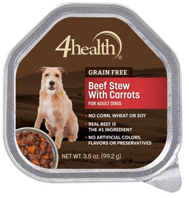 4health Grain Free Adult Beef Stew with Carrots Recipe Wet Dog Food, 3.5 oz.