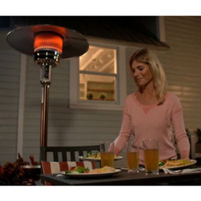 Image showing  41,000 BTU Classic Umbrella Commercial Portable Propane Patio Heater with Drink Table, Golden Hammered
