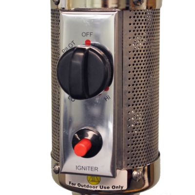 Image showing  41,000 BTU Classic Umbrella Commercial Portable Propane Patio Heater with Drink Table, Golden Hammered