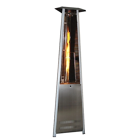 Sunheat 40,000 BTU Contemporary Triangular Portable Propane Commercial Patio Heater with Variable Flame, Stainless Steel