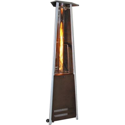 Sunheat 40,000 BTU Contemporary Triangular Portable Propane Commercial Patio Heater with Variable Flame, Golden Hammered