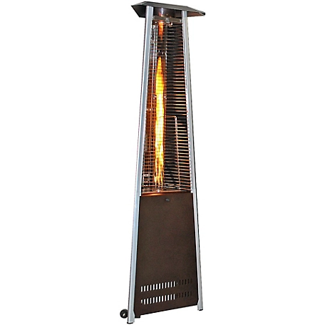 Sunheat 40,000 BTU Contemporary Triangular Portable Propane Commercial Patio Heater with Variable Flame, Golden Hammered