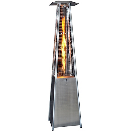 Sunheat 40,000 BTU Contemporary Square Portable Propane Commercial Patio Heater with Variable Flame, Stainless Steel