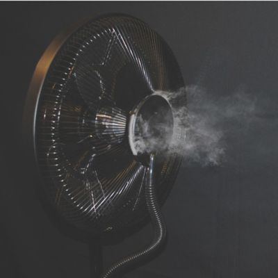 Image showing  18 in. 3-Speed CZ500 Ultrasonic Dry Misting Fan with Bluetooth, Mosquito Repellent, Black