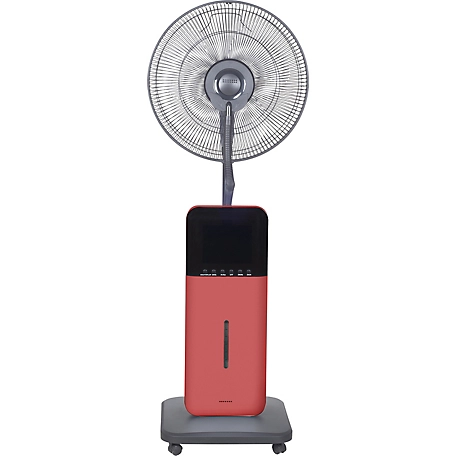 Sunheat 18 in. CZ500 Ultrasonic Dry Misting Fan with Bluetooth, Mosquito Repellent, Red
