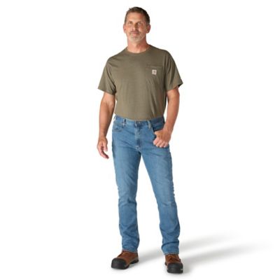 Image showing  Men's Relaxed Fit Mid-Rise Rugged Flex Straight Leg Jeans