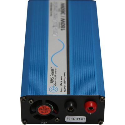 Image showing  180W Pure Sine Power Inverter, 12VDC to 120VAC, Includes Cables