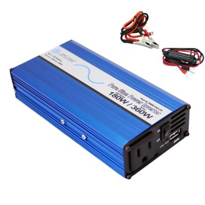 Image showing  180W Pure Sine Power Inverter, 12VDC to 120VAC, Includes Cables