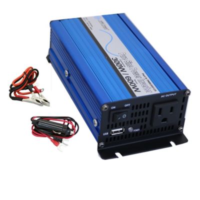 Image showing  300W Pure Sine Power Inverter, 12VDC 120VAC, Includes Cables