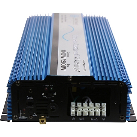 AIMS Power 1,000W Pure Sine Inverter Charger with Transfer Switch, 12VDC to 120VAC