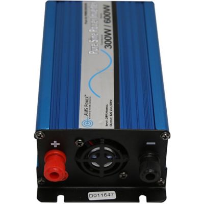 Image showing  300W Pure Sine Power Inverter, 24VDC 120VAC, Includes Cables