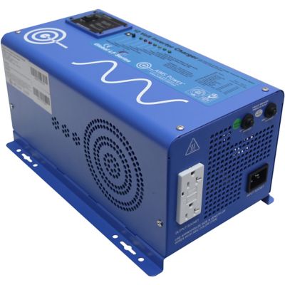 AIMS Power 1000W Pure Sine Inverter Charger, 12VDC to 120VAC, PICOGLF10W12V120VR