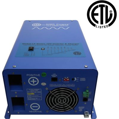 AIMS Power 1,000W Pure Sine Inverter and Battery Charger, 12VDC to 120VAC, ETL Listed