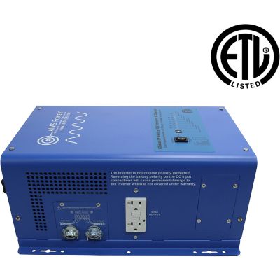 Image showing  1,000W Pure Sine Inverter and Battery Charger, 12VDC to 120VAC, ETL Listed