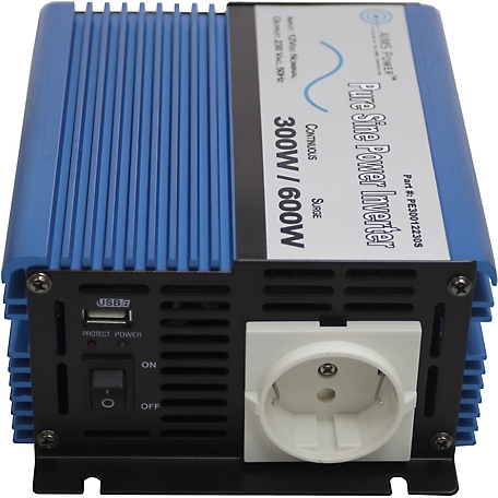 AIMS Power 300W Pure Sine Inverter, 12V to 220/230VAC, European, PE30012230S