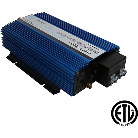 AIMS Power 1200W Pure Sine Inverter with Transfer Switch, 12VDC to 120VAC, ETL Listed, PWRIX120012SUL