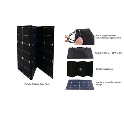 Image showing 5 th AIMS Power 60W Monocrystalline Portable Foldable Solar Panel with Carrying Case