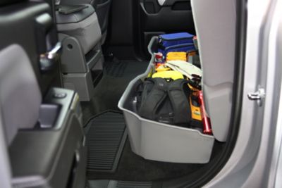 Image showing 5 th DU-HA Under Seat Storage for 2014-2019 Chevy Silverado/GMC Sierra Double Cab Classic Style Body, Gray