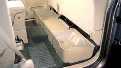 Image showing  Under Seat Storage for 07-13 Chevy Silverado/GMC Sierra 1500 2500 3500 Extended Cab - Heavy-Duty Back Seat Organizer
