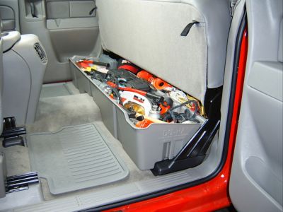 Image showing 7 th DU-HA Under Seat Storage for 99-07 Chevy Silverado/GMC Sierra 1500 2500 3500 Extended Cab Classic, Dark Gray