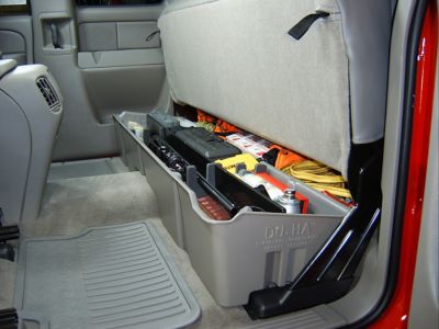 Image showing 8 th DU-HA Under Seat Storage for 99-07 Chevy Silverado/GMC Sierra 1500 2500 3500 Extended Cab Classic, Dark Gray