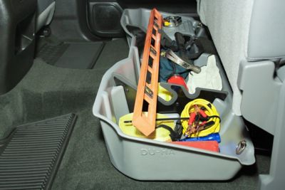 Image showing  Under Seat Storage for 14-18 Chevy Silverado/GMC Sierra Light Duty Crew Cab and 15-19 Heavy Duty Crew Cab, Brown