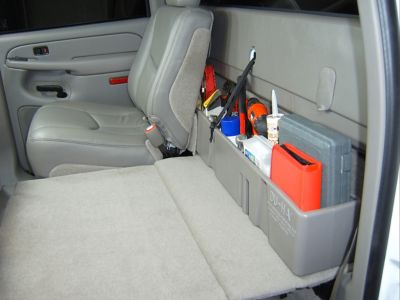 Image showing 9 th DU-HA 2 Gun Rack and Organizer Truck Storage Container for 2000-2007 Chevrolet/GMC Silverado/Sierra HD Crew Cab