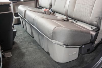 Image showing  Under Seat Storage fits 2015-2026 Ford F150 SuperCab and 2017-2026 Ford F250 F350 F450 F550 SuperCab, Light Gray