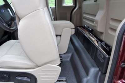 Image showing  2 Gun Rack and Organizer Truck Storage Container for Ford 2004-08 F-150 Reg Cab, Black