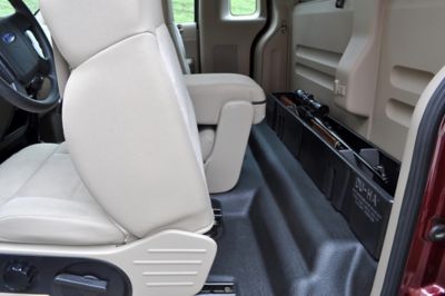 Image showing 6 th DU-HA 2 Gun Rack and Organizer Truck Storage Container for Ford 2004-08 F-150 Reg Cab, Black