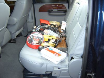 Image showing  2 Gun Rack and Organizer Truck Storage Container for Ford 2000-2007 Super Duty Crew and Reg Cab, Black