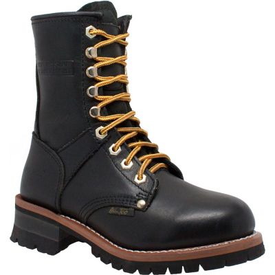 Georgia Boot Men s Round Toe Logger Work Boots 8 in. Black 1 Pair 7119494 at Tractor Supply Co