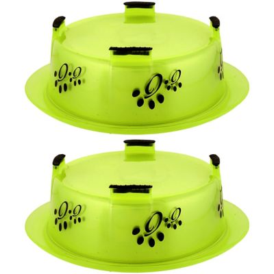 Image showing  Color Splash Designer Oval-Shaped Non-Skid Stainless Steel Fusion Pet Bowls, 2 Cups, 2-Bowls