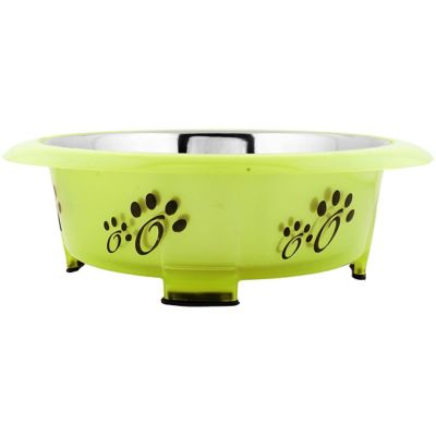 Image showing  Color Splash Designer Oval-Shaped Non-Skid Stainless Steel Fusion Pet Bowl, 1 pk., 52403
