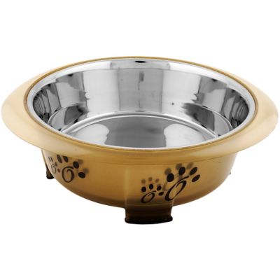 Iconic Pet Color Splash Designer Oval-Shaped Non-Skid Stainless Steel Fusion Pet Bowl, 1 pk., 52403