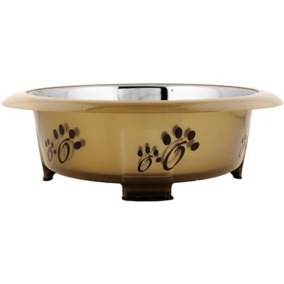 Image showing  Color Splash Designer Oval-Shaped Non-Skid Stainless Steel Fusion Pet Bowl, 1 pk., 52403